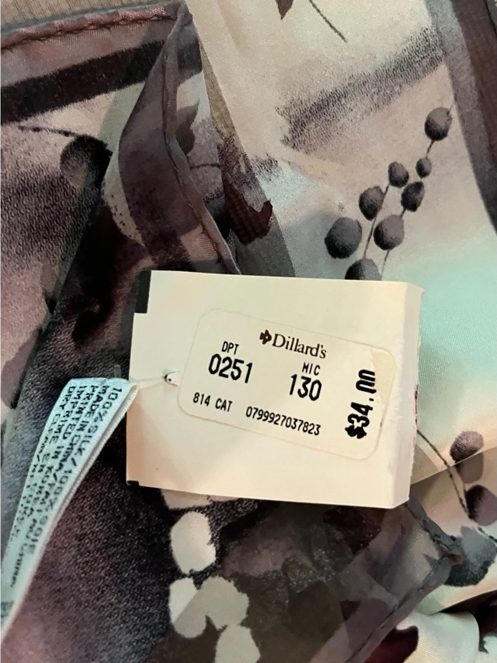 Anne Klein 100% silk scarf fall leaf print nwt approximately 11x53 rectangle